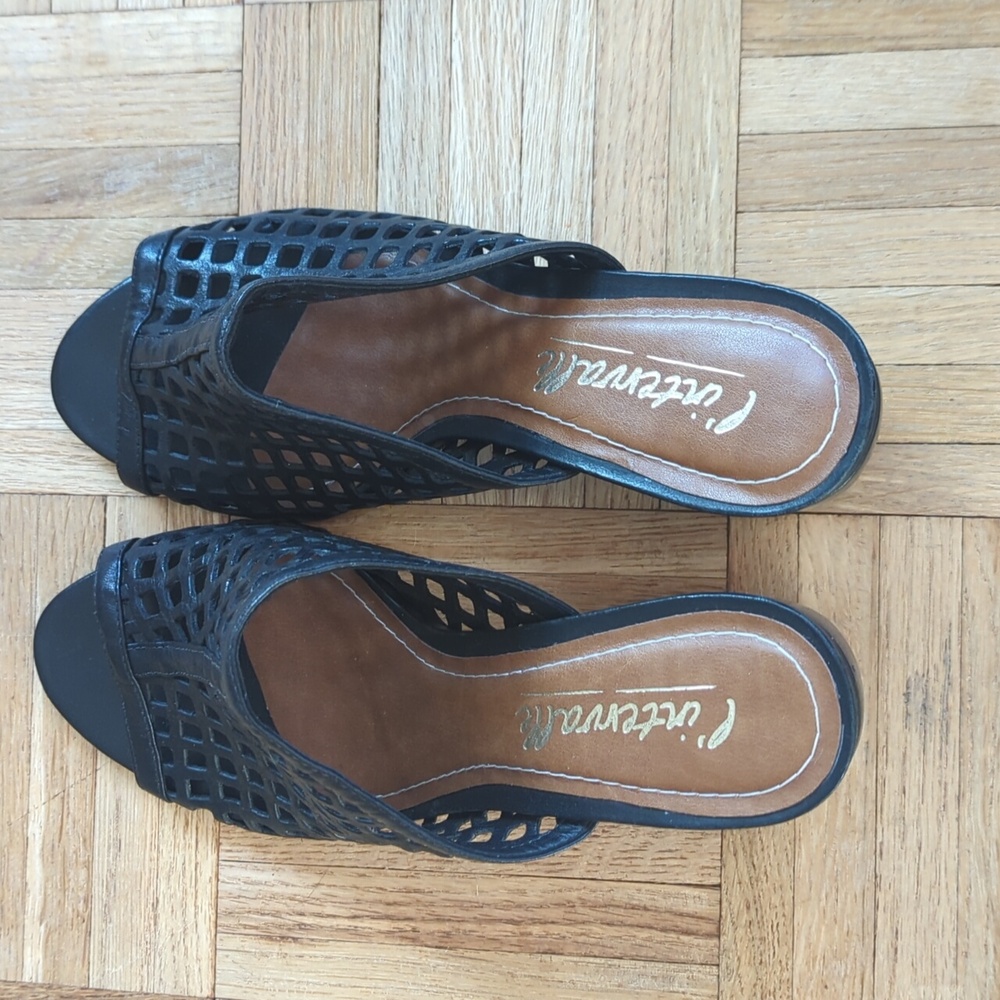 Intervalle Leather Peep Toe Mules - Picture 4 of 7